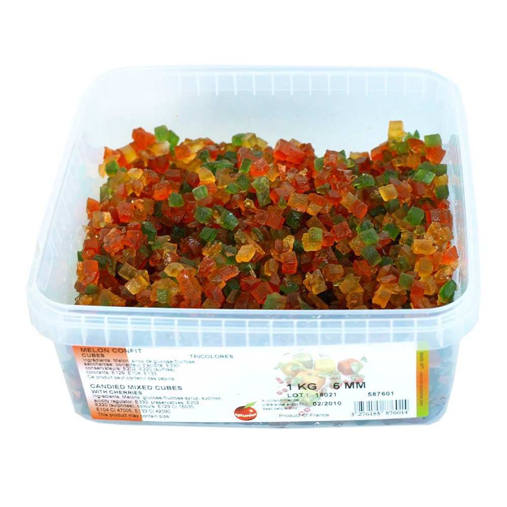 Cubes de melon confit tricolore - Eurodistribution