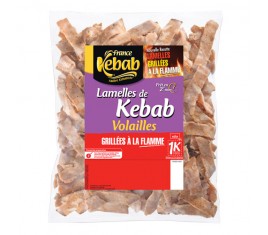 Lamelles de kebab volailles rôties et grillées à  la flamme 850 g