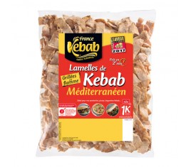 Lamelles de kebab méditerranéen cuites et grillées 850g