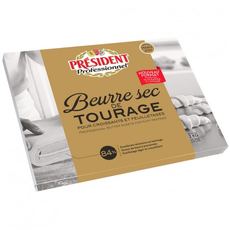 Beurre sec Tourage 84% Plaque 2 kg - Eurodistribution