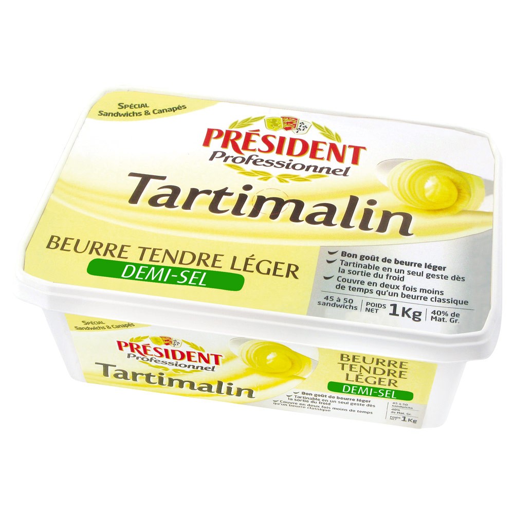 Tartimalin Beurre tendre léger demi-sel 1 kg - Eurodistribution