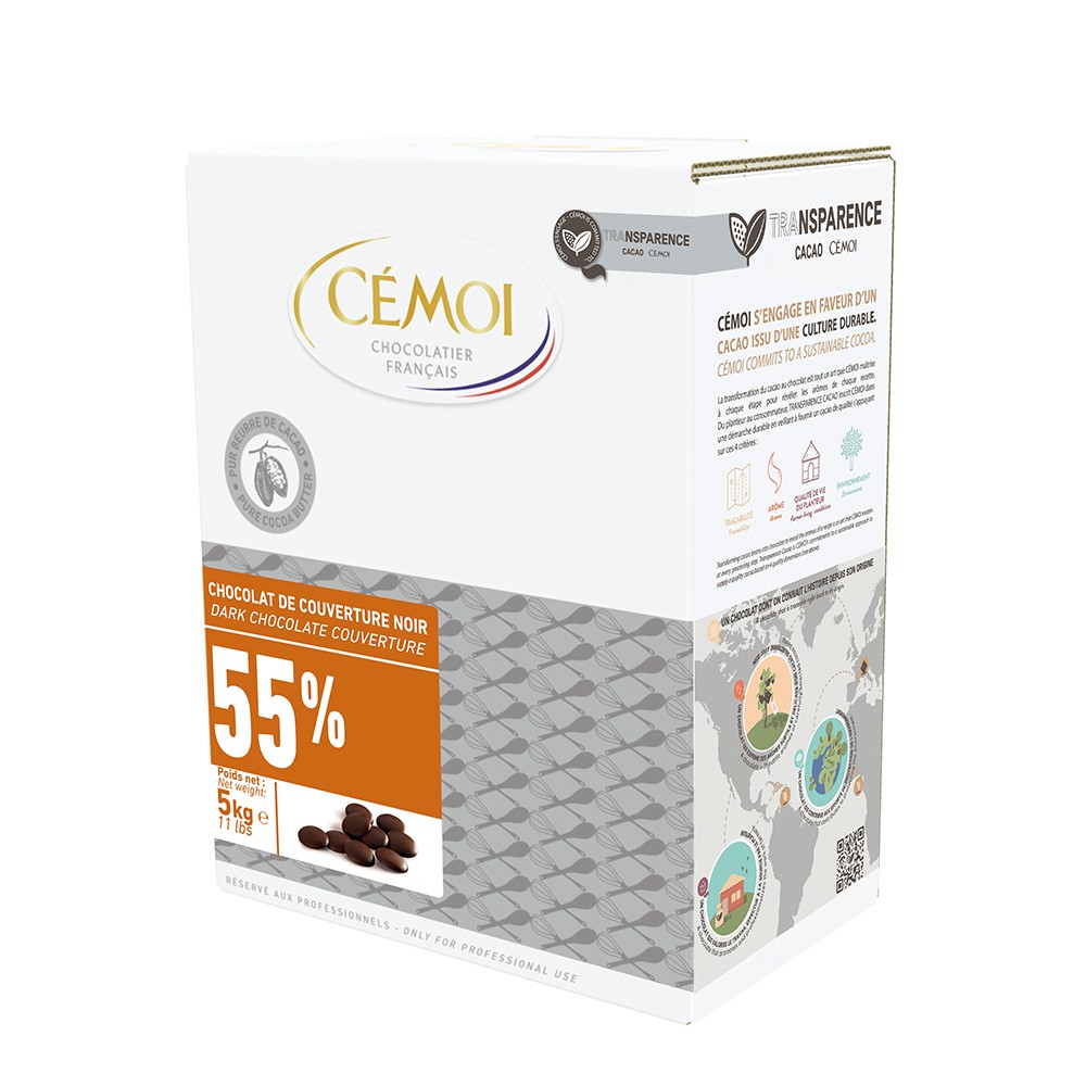 Chocolat de couverture Noir 55% Tradition Cémoi - Eurodistribution