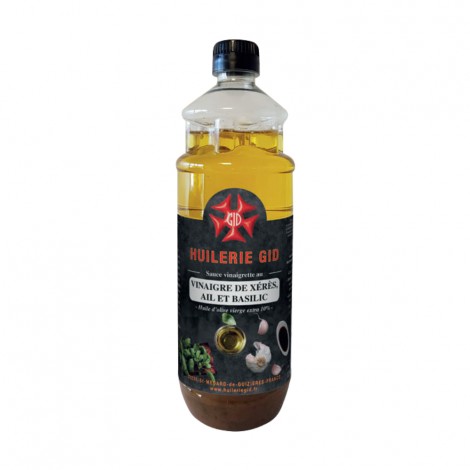 Vinaigrette vinaigre de Xeres ail et basilic