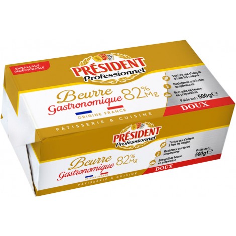 Beurre doux Gastronomique Plaquette 500 g