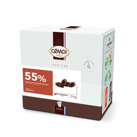 Chocolat de couverture Noir 55% Tradition Cémoi
