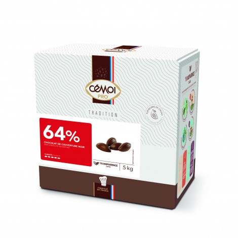 Chocolat de couverture Noir 64% Tradition Cémoi