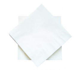 SERVIETTES de table BLANCHES HARMONIE 30 x 30 cm 2 plis Lisse