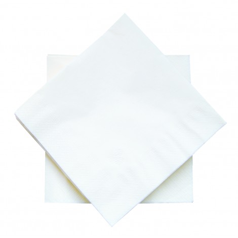 SERVIETTES de table BLANCHES HARMONIE 30 x 30 cm 2 plis Lisse
