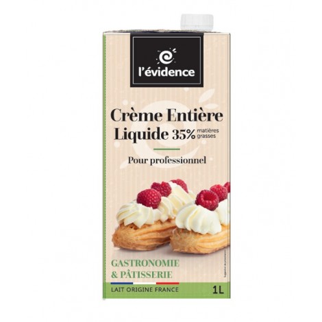 Crème Entière Liquide L'EVIDENCE à 35% de Matières Grasses