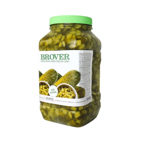 Cubes aigres doux de cornichons 3/1
